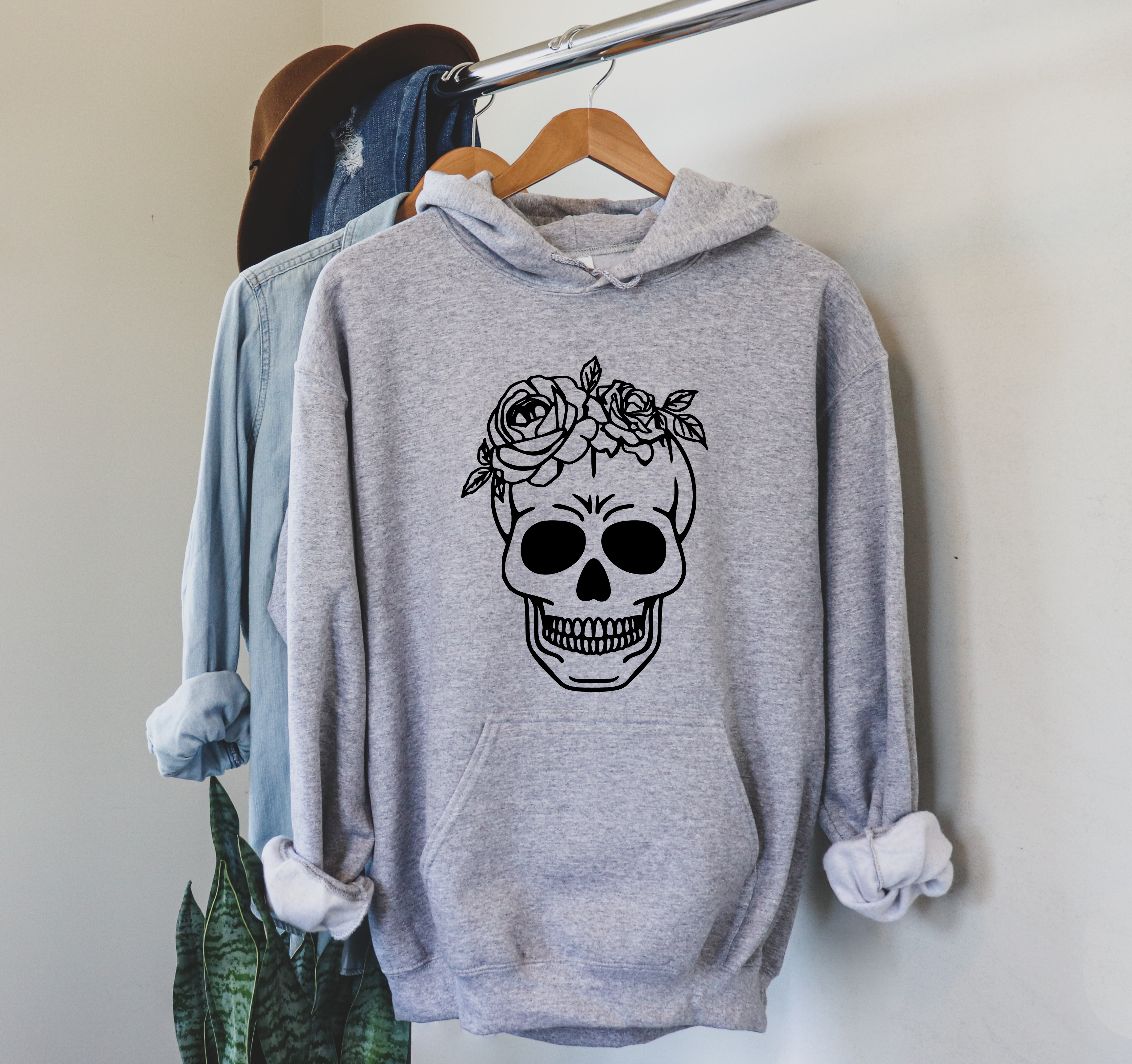 Skull With Roses Sweatshirt