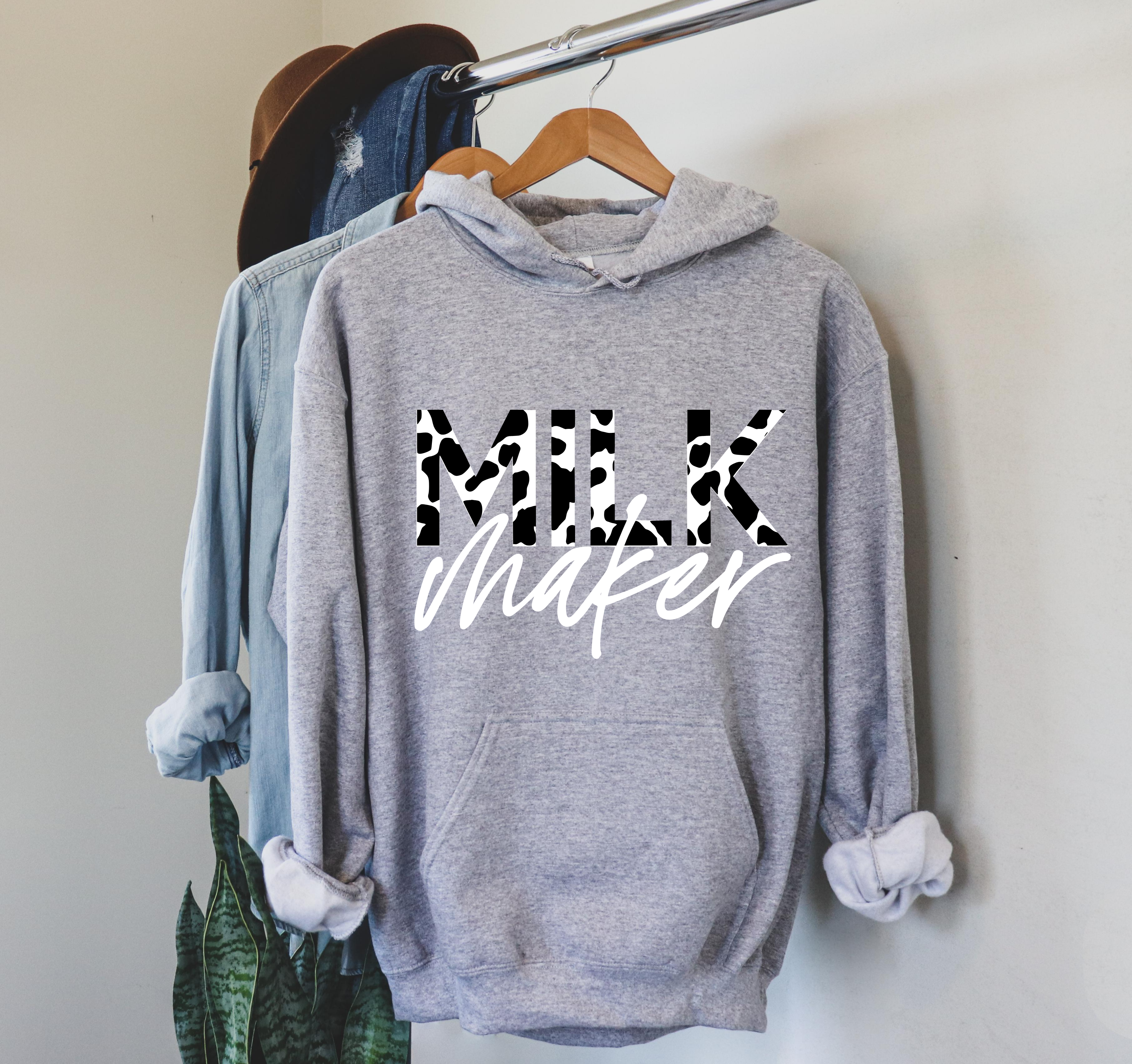Milk Maker Cow Print Sweatshirt