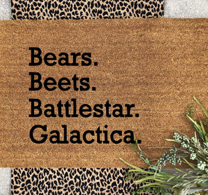 Bears Beets Battlestar Galactica Doormat