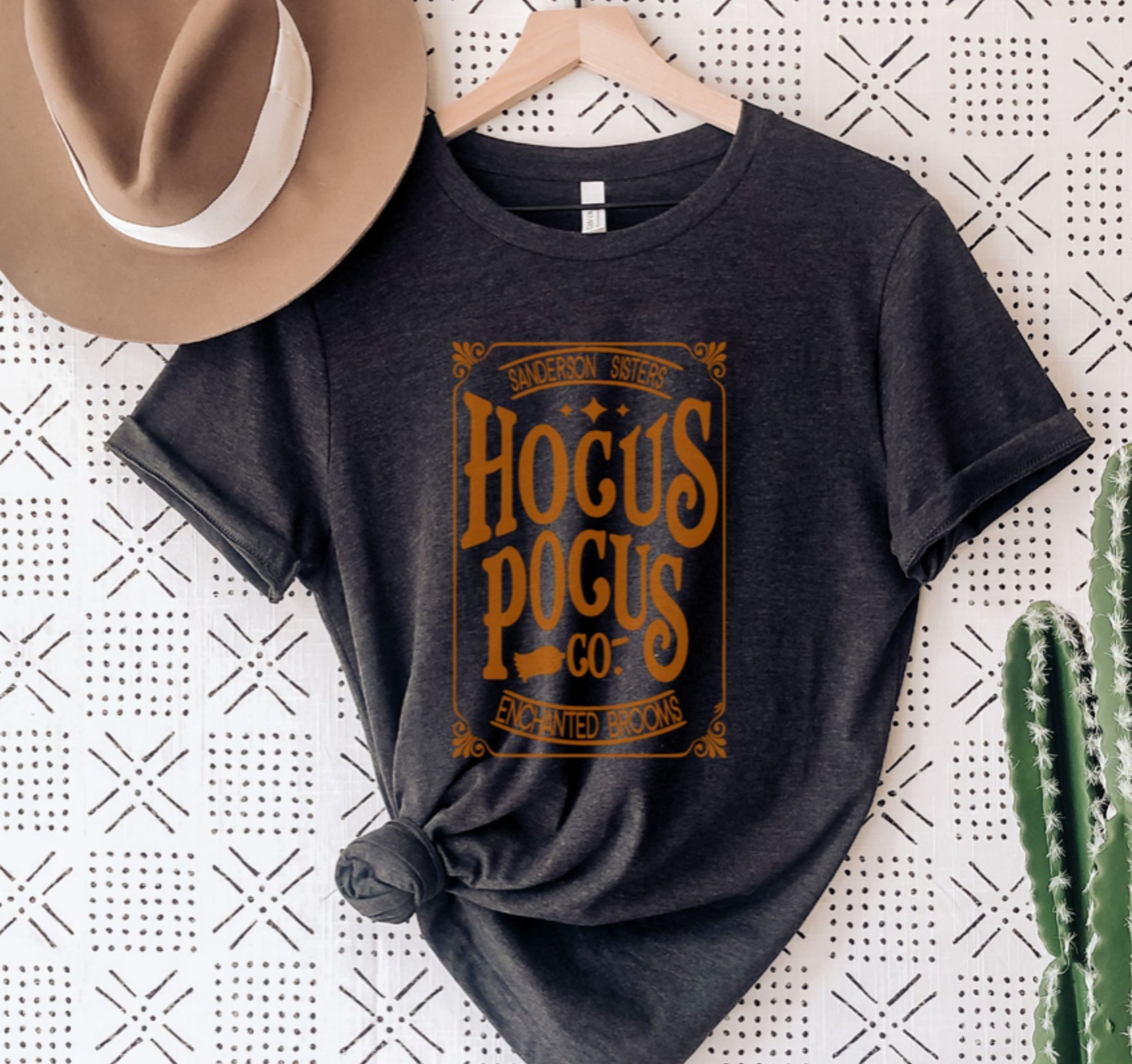 Hocus Pocus Orange Metallic Print Shirt